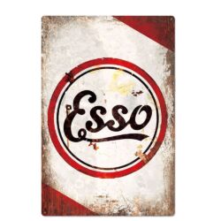 vintage esso rot schwarz metallplatte