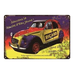 vintage metallplatte 2cv ricard