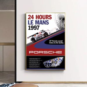 poster 24h du mans porsche vintage 1