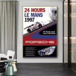 poster 24h du mans porsche vintage 1
