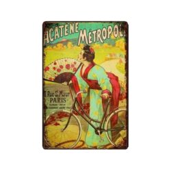 vintage metallplatte acatene metropol