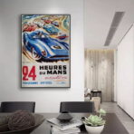 24 stunden du mans vintage poster
