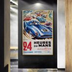 24 stunden du mans vintage poster