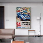 24 stunden du mans vintage poster