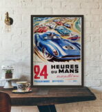 24 stunden du mans vintage poster