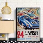 24 stunden du mans vintage poster