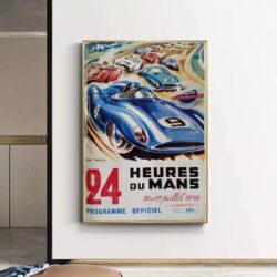 24 stunden du mans vintage poster