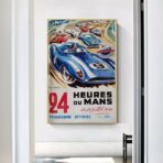 24 stunden du mans vintage poster