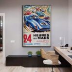 24 stunden du mans vintage poster