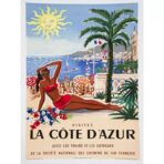poster alpes provence cote dazur vintage 1