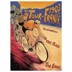 poster ankunft der tour de france vintage
