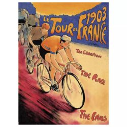 poster ankunft der tour de france vintage