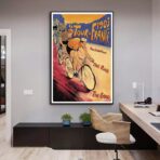 poster ankunft der tour de france vintage