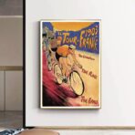 poster ankunft der tour de france vintage