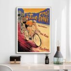 poster ankunft der tour de france vintage