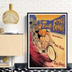 poster ankunft der tour de france vintage