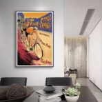 poster ankunft der tour de france vintage