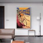 poster ankunft der tour de france vintage