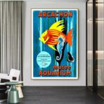 poster bassin darcachon vintage 1