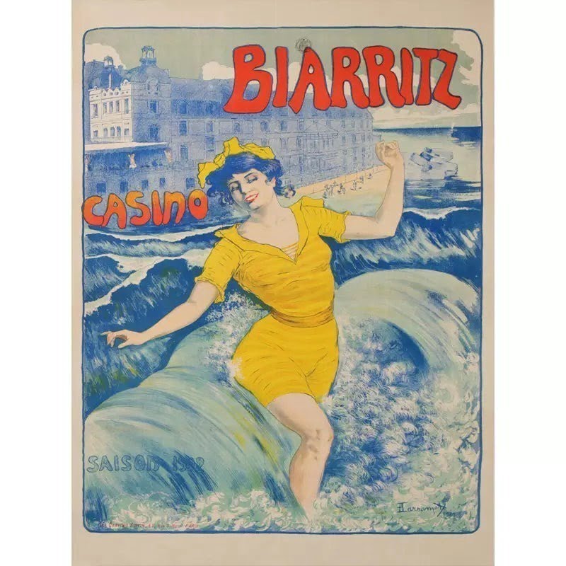 poster biarritz vintage 1 poster biarritz vintage 1