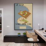 vintage bibliotheksplakat