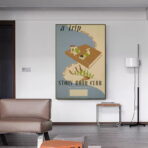 vintage bibliotheksplakat