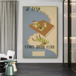 vintage bibliotheksplakat