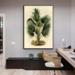 vintage botanisches poster palme