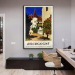 vintage burgunder poster