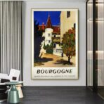 vintage burgunder poster