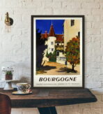 vintage burgunder poster
