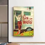 vintage caravan poster mit pin up