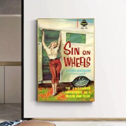 vintage caravan poster mit pin up