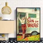 vintage caravan poster mit pin up
