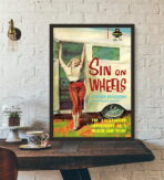 vintage caravan poster mit pin up
