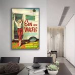 vintage caravan poster mit pin up