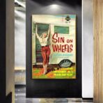 vintage caravan poster mit pin up
