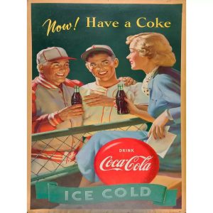vintage coca cola sportplakat