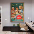 vintage coca cola sportplakat