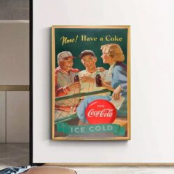 vintage coca cola sportplakat