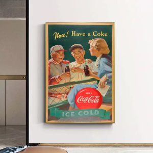 vintage coca cola sportplakat