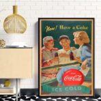 vintage coca cola sportplakat