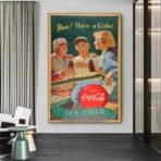 vintage coca cola sportplakat