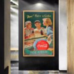 vintage coca cola sportplakat