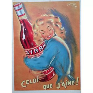 vintage frankreich cocktail poster
