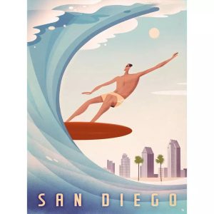 vintage surf wettbewerbsplakat