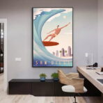 vintage surf wettbewerbsplakat