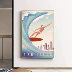 vintage surf wettbewerbsplakat