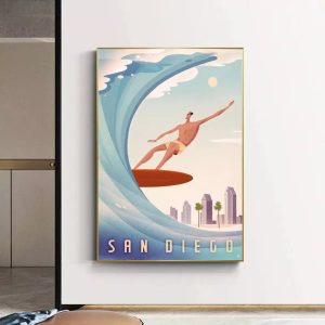 vintage surf wettbewerbsplakat
