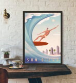 vintage surf wettbewerbsplakat